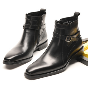 Dernières <span class=keywords><strong>bottes</strong></span> de bureau faites à la main pour hommes, chaussures en cuir, fermeture éclair, <span class=keywords><strong>bottes</strong></span> à la cheville en cuir noir pour hommes, <span class=keywords><strong>bottes</strong></span> italiennes pour hommes, <span class=keywords><strong>bottes</strong></span> de soirée, <span class=keywords><strong>bottes</strong></span> de travail - Product Image 1
