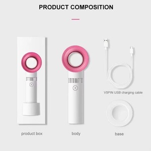 พัดลมตั้งโต๊ะไร้ใบพัดแบบพกพา ชาร์จผ่าน USB พัดลมระบายอากาศขนาดเล็ก สำหรับร้านเสริมสวยและโต๊ะทำงาน - Product Image 2