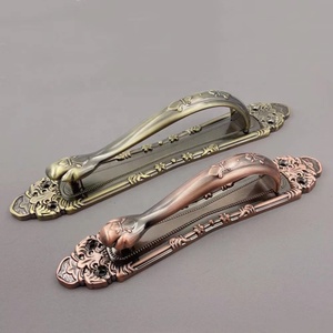 Hot ZINC Aluminum Retro External Installation Gold AC Cabinet <strong>Door</strong> Drawer Handle Room <strong>Door</strong> Hole Free Furniture Handle - Product Image 2