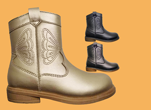 Stivali per Bambine con Design Personalizzato, Stivali Lunghi con Cerniera, Stivali Western con Tacco Grosso e Finitura Lucida - Product Image 2