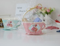 Papier de Tasse de thé Cadeau Boîte Faveurs De Mariage Bébé Douche Boîte de Bonbons Au Chocolat
