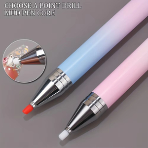 Bâtonnet applicateur de cire à strass dégradé auto-adhésif pour nail art, stylo à points pour salon et décoration DIY - Product Image 1