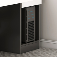 Bureau à domicile moderne et économique gris MDF extensible Rectangle bureau d'ordinateur avec 4 tiroirs trou de câble et stockage PC
