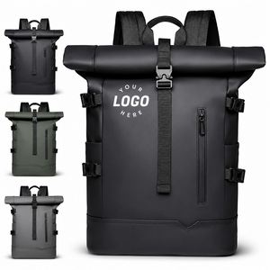 Wholesale Waterproof <b>Roll</b> Top Laptop <b>Backpack</b> Custom Logo Business Travel <b>Backpack</b> Large Capacity Outdoor Commuter <b>Backpack</b> - Product Image 1