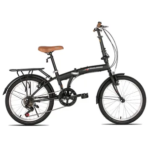 Joykie Opvouwbare Fiets Fabricage Goedkope Zwart Wit 6 Speed Wielmaat 20 Inch Vouwfiets