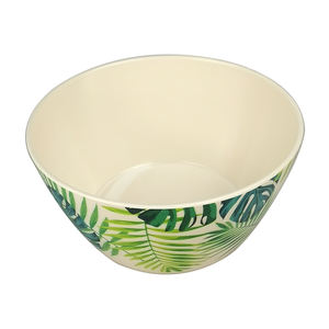 Set di Ciotole con Stampa Foglia di Palma Tropicale Monstera in Melamina - Ciotole Grandi e Piccole per Pranzo a Bordo Piscina 6 e 10 Pollici - Product Image 3