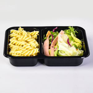 cpet khay ovenable 2 ngăn niêm phong dùng một lần bao bì thực phẩm hãng hàng không cpet container với chống sương mù phim - Product Image 3