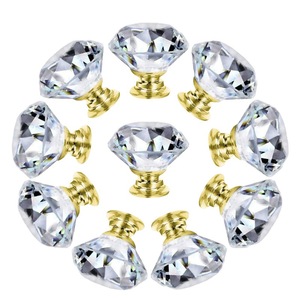 Silver Kitchen Handles Glass Crystal Diamond Kitchen Cabinet Handles Acrylic Plastic Cabinet <b>Knob</b> Ball Handles with Diamond - Product Image 5