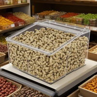 Boîtes d'affichage de bonbons alimentaires en acrylique haute transparence pot en plastique joint écrou épices bac céréales Grain Date en vrac récipient alimentaire