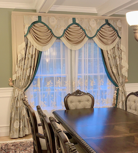 <span class=keywords><strong>Tende</strong></span> Oscuranti Jacquard su Misura 320GSM ad Alta Densità con Mantovana, Drappeggi Personalizzati a Pieghe a S <span class=keywords><strong>per</strong></span> Progetti di Ville di Lusso e Hotel - Product Image 3