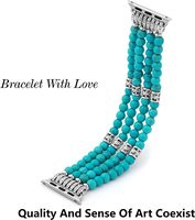 Bracelet de remplacement élastique en perles faites à la main pour filles, compatible avec le bracelet Apple Watch 38mm 42mm