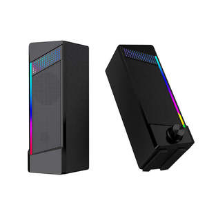 Nouvelle barre de son stéréo dynamique RGB 2.0 canaux USB 2-en-1 6W avec entrée auxiliaire 3,5 mm pour PC, haut-parleurs de jeu BT pour ordinateur - Product Image 5