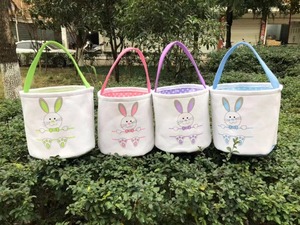 H378 Festival Supplies Kids Gift Bags Easterday <strong>Egg</strong> <strong>Hunting</strong> <strong>Baskets</strong> Multi Colour Bunny Pattern Print <strong>Easter</strong> <strong>Basket</strong> - Product Image 6