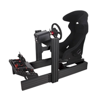 Cadre de cockpit de simulation de course en aluminium personnalisable en gros, support de simulateur de course réglable avec support pour un seul moniteur