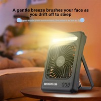 Ventilateur de bureau numérique silencieux à affichage LED, 7 pouces, ultra-fin, portable, mural, rechargeable par USB, moteur sans balais, 5 pales - Meilleure vente