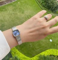 Nouvelle montre pour femme de luxe haut de gamme vintage 2024, boîtier carré, petite boucle, mouvement à quartz japonais Miyota, acier inoxydable, cadeau élégant