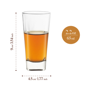 Juego de Vasos de Chupito Modernos de 65 ml, Base Pesada, Sin Plomo, Cristal Transparente, Fondo Redondo, para Tequila, Whisky, Ron, Vodka - Product Image 2