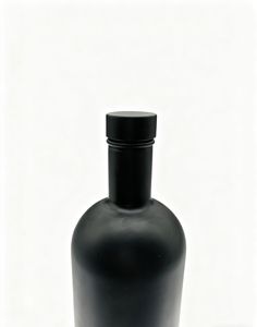 उच्च गुणवत्ता 700 मिलीलीटर मैट ब्लैक फ्रॉस्टेड फिनिश काले जैतून का तेल शराब की बोतल - Product Image 6