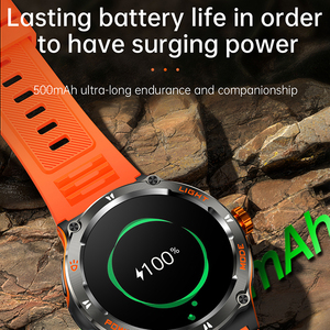 <span class=keywords><strong>Montre</strong></span> <span class=keywords><strong>connectée</strong></span> d'extérieur KT76 avec batterie de 500 mAh, boussole, lampe torche puissante, étanche 3 ATM, <span class=keywords><strong>montre</strong></span> <span class=keywords><strong>connectée</strong></span> de fitness pour hommes - Product Image 2