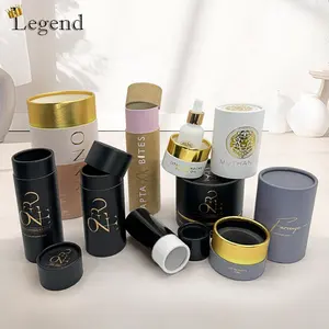 Cosméticos de tamaño personalizado Cuidado DE LA PIEL Cajas redondas Botella de aceite de perfume Productos cosméticos Caja cilíndrica Embalaje Caja de tubo de papel personalizada