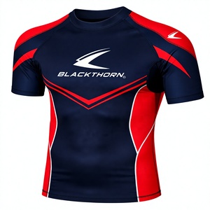Camiseta de Compresión Deportiva de Manga Corta para Hombre, Personalizada, de Secado Rápido, Transpirable, de Spandex y Poliéster, con Protección UPF50+ - Product Image 1