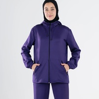 Vêtements de sport islamiques pour femmes, vêtements de sport musulmans à haute élasticité, Ropa Deportiva, veste de sport violette pour femme