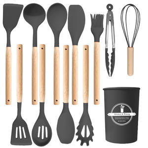 Utensilios de cocina de silicona, 12 piezas, productos de cocina, herramientas de almacenamiento, mango de <span class=keywords><strong>barril</strong></span>, utensilios de cocina, juego de cuchillos de cocina, juegos de utensilios de cocina - Product Image 6