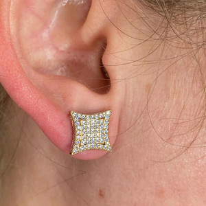 Eleganti Orecchini a Perno con Zirconi a Forma di Diamante, Design Geometrico Minimalista, Gioielli da Donna alla Moda per Uso Quotidiano, Regalo Chic - Product Image 2