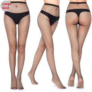 Quần tất lưới màu đen nhẹ cho nữ ff4110 Quần lưới đồ lót vớ Fishnet gợi cảm cạp cao họa tiết Nén Màu trơn - Product Image 5