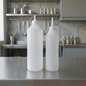 Bouteille à bec verseur de 500 ml et 1000 ml avec bouchon à bec verseur, rechargeable, résistante aux fuites, en plastique durable, pour la distribution de liquides - Product Image 1