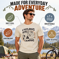 Fabricant de t-shirts graphiques personnalisés, impression cyclisme et camping, OEM ODM, tee-shirts à marque privée, vente en gros