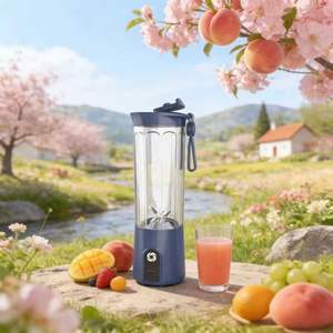 Smoothie blender machine industrial Portable Blender Car/Battery Power <b>One</b>-Click button motor portable blenders milkshake maker - Product Image 2