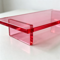 Support d'écran en acrylique à un seul niveau en gros, support d'ordinateur de bureau en acrylique personnalisé OEM pour organisateur de bureau à domicile