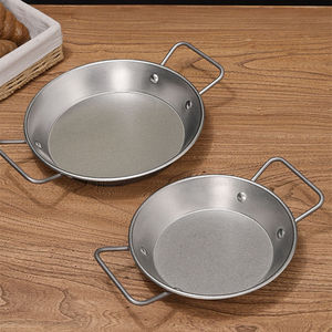 Poêle à paella espagnole rétro avec poignée en acier inoxydable Durable oreille fruits <span class=keywords><strong>de</strong></span> mer Snack <span class=keywords><strong>plaque</strong></span> cuisine poêles à frire antiadhésives casseroles - Product Image 1