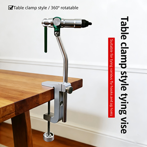 Pince de fixation rotative à 360° en acier au carbone pour <span class=keywords><strong>montage</strong></span> de mouches de pêche, outil <span class=keywords><strong>rotatif</strong></span> professionnel pour mouches, hameçons, leurres à truite - Product Image 4