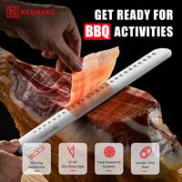Couteau de cuisine en acier au carbone de 12 pouces KEEMAKE, manche ABS, acier allemand 4116 pour trancher le jambon et le brisket, poignée durable en métal et plastique