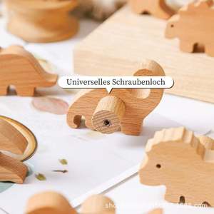 Wooden Dinosaur Wall Hooks Natural Color Eco-Friendly Solid Wood <strong>Childrens</strong> Room Coat <strong>Hanger</strong> For Boy Girl - Product Image 3