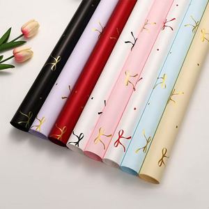 Papier d'emballage pour bouquet de fleurs imprimé avec un motif de nœud papillon, 20 pièces/paquet, pour les fournitures de magasins de fleurs et d'artisanat - Product Image 1