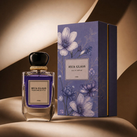 Botella de Perfume de Vidrio Premium de 100 ml, Botella de Perfume Rectangular de Lujo, Botella de Perfume de Vidrio Esmerilado con Tapa de Plástico y Caja