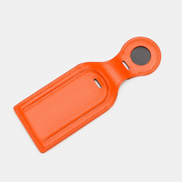 Étiquette de bagage en cuir véritable personnalisée avec logo, support de suivi intelligent pour AirTag, idéale pour cadeau, OEM