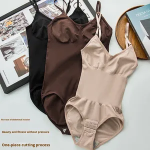Cross-Border Thin One-Piece Seamless Nylon <strong>Shapewear</strong> <strong>Bodysuit</strong> <strong>Women</strong> Tummy Control Open Crotch Hip Lift Shaping Camisole Waist - Product Image 2