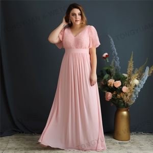 <strong>Plus</strong> <strong>Size</strong> <strong>Dress</strong> for Fat Women 4Xl 5Xl 6Xl 7Xl Short Sleeve Pink Long <strong>Bridesmaid</strong> <strong>Dress</strong> Wedding Maxi <strong>Plus</strong> <strong>Size</strong> Evening <strong>Dresses</strong> - Product Image 2