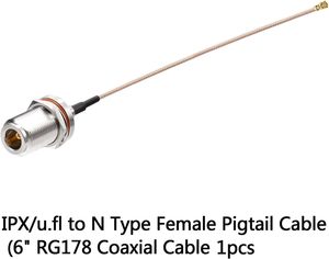 N tipi dişi U.FL/MHF1 düşük kayıp RF koaksiyel kablo kablosuz yönlendiriciler için RG178 uzatma Jumper Pigtail kablo harici anten - Product Image 3