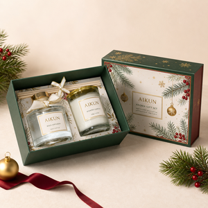 Aikun - Juego de Velas Aromáticas y Difusor de Aroma de 150 ml, en Caja de Regalo con Logotipo Navideño, Larga Duración, Bajo MOQ, OEM Rápido para Comercio Electrónico - Product Image 1