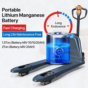 Elektrischer Hubwagen 1,5 Tonnen 2 Tonnen Mitgänger-Palettenhubwagen 48V Lithium-Ionen-Batterie 4WD für Lager-Materialhandhabung CBD15/20-ZLI - Product Image 4