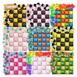 याचेन 60 पीसी लेटेक्स बैलून गार्लैंड आर्क किट और 25 पीसी स्क्वायर फॉइल बैलून की दीवार पृष्ठभूमि - Product Image 1