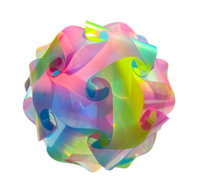 Lampe IQ en forme de boule irisée certifiée GRS OEKO - Tailles et couleurs personnalisées Cadeau original pour Halloween, remise de diplôme, fête, Noël