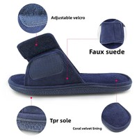 Chaussons d'intérieur ajustables en daim respirant et durable, à bout ouvert, avec semelle TPR, insonorisants, absorbant la transpiration et amortissant les chocs, personnalisables
