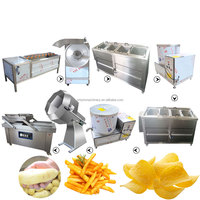 Ligne de production semi-automatique industrielle de frites, chips de pommes de terre et tranches de bananes, capacité 50-100 kg/h, équipement de friture commerciale