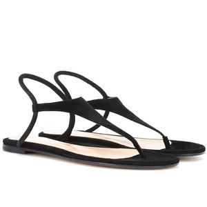 Сандалии женские с Т-образным ремешком, Повседневная пляжная обувь, шлепанцы на плоской подошве, большие размеры - Product Image 2